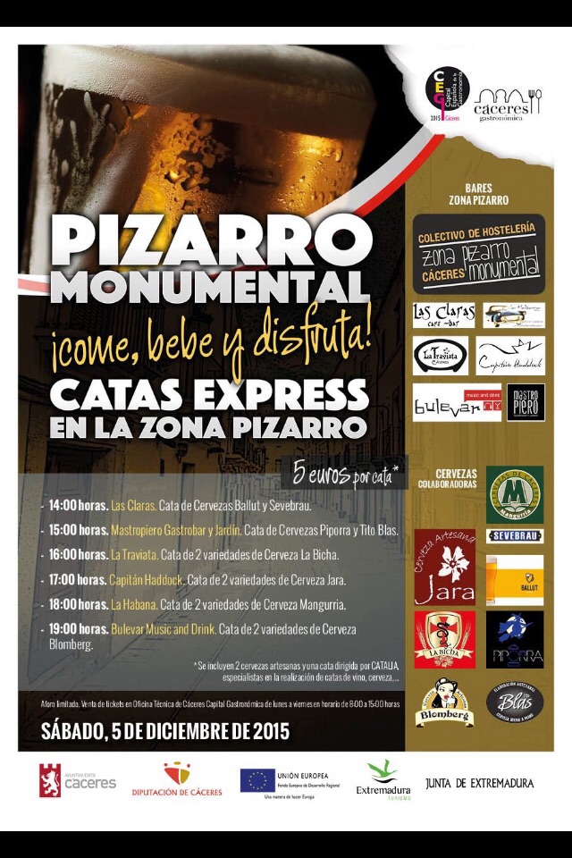 Cata cerveza express Pizarro en Cáceres